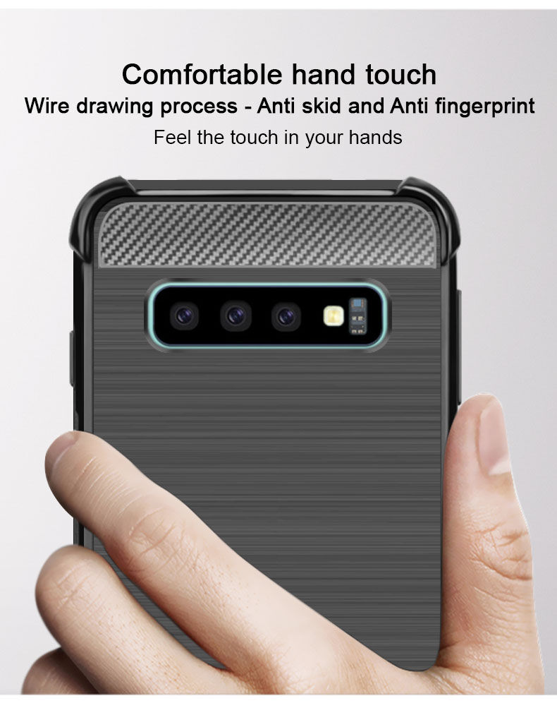 Imak ochranný kryt s broušenou texturou pro Samsung Galaxy S10 - černý