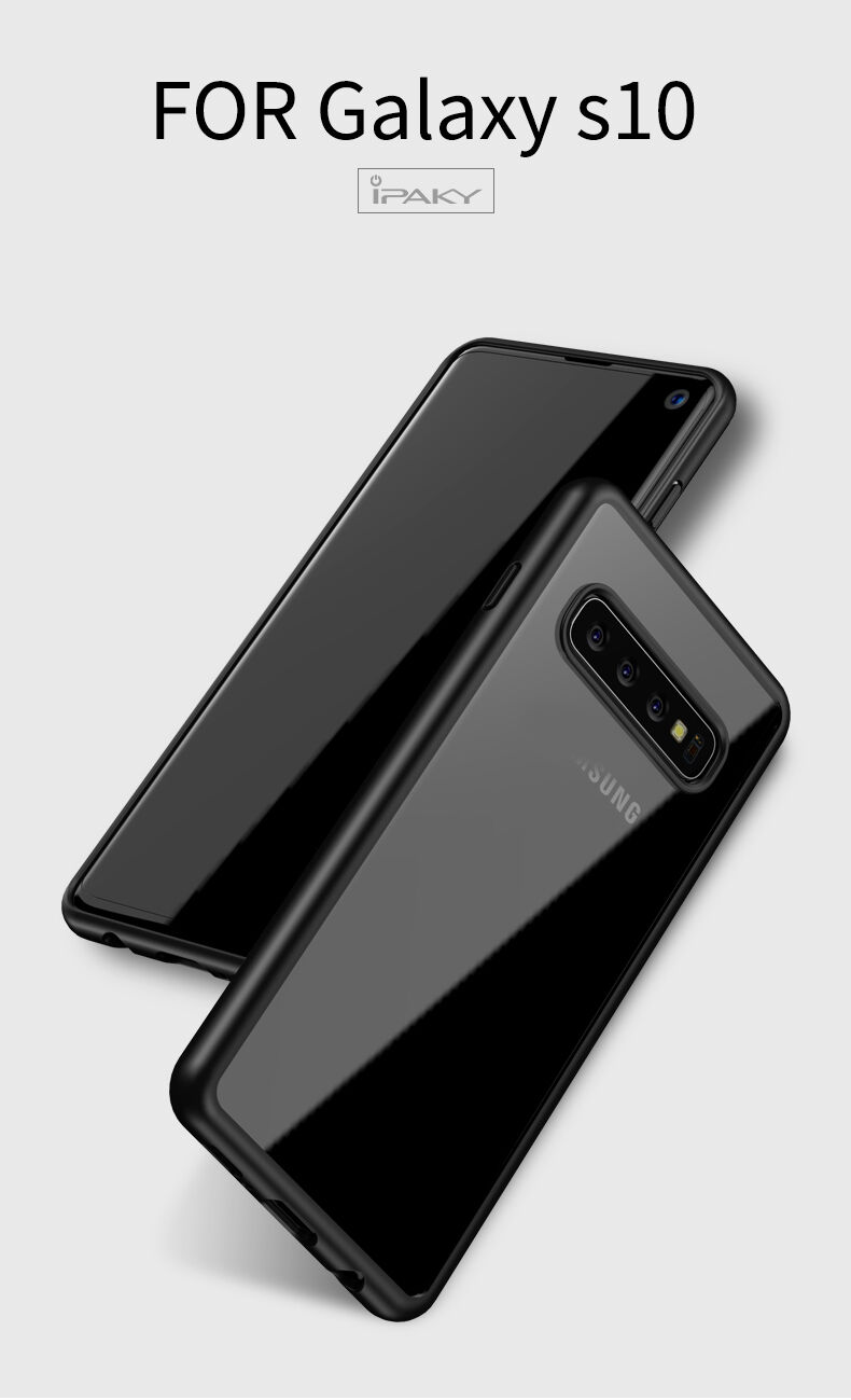 Ipaky transparentní plastový kryt pro Samsung Galaxy S10 - černý