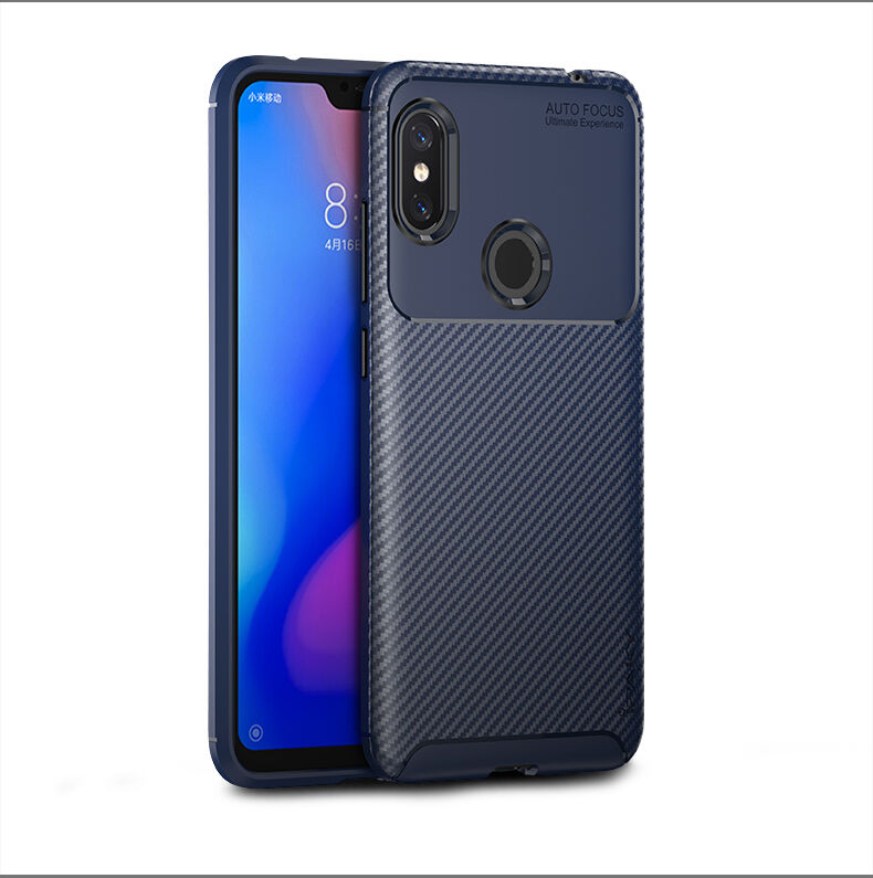 Ipaky měkký ochranný kryt s texturou karbonových vláken pro Xiaomi Redmi Note 6 Pro - černý