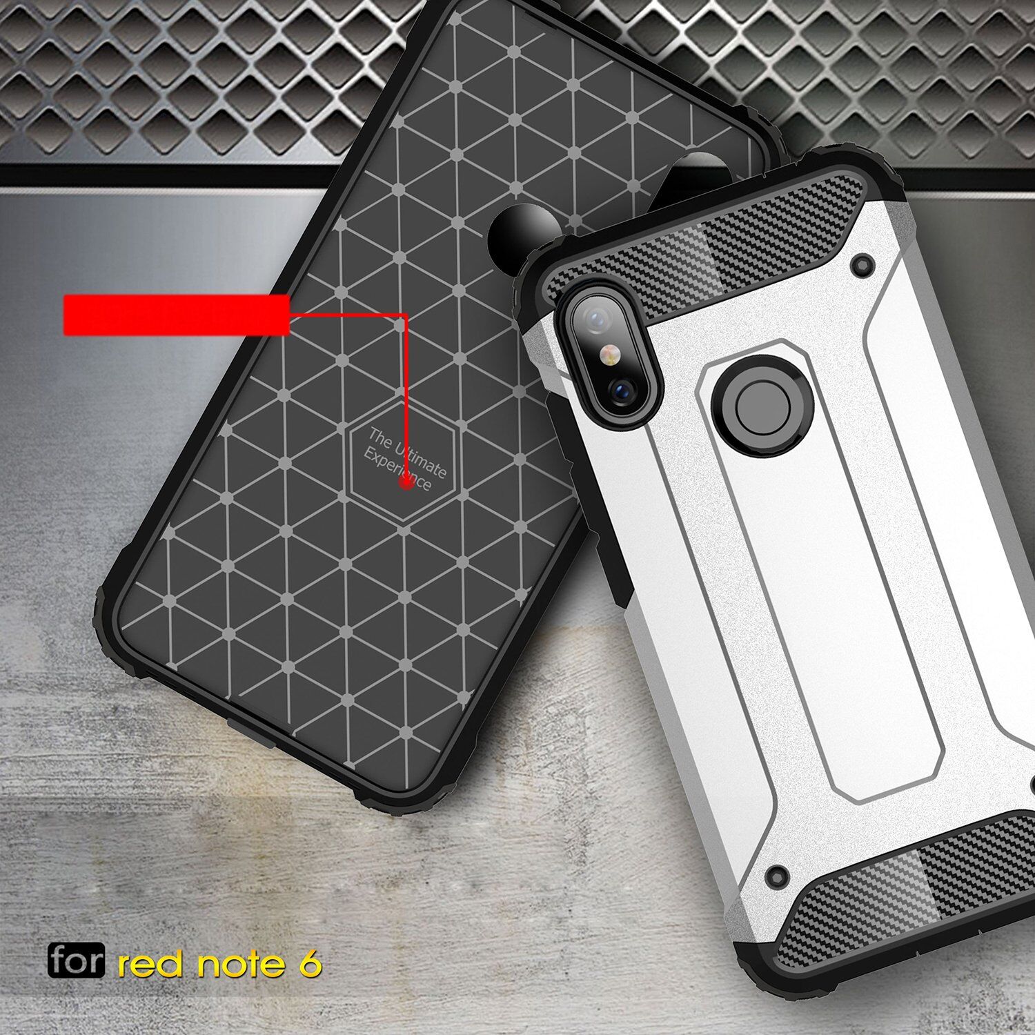 Super odolný kryt Armor pro Xiaomi Redmi Note 6 Pro - stříbrný