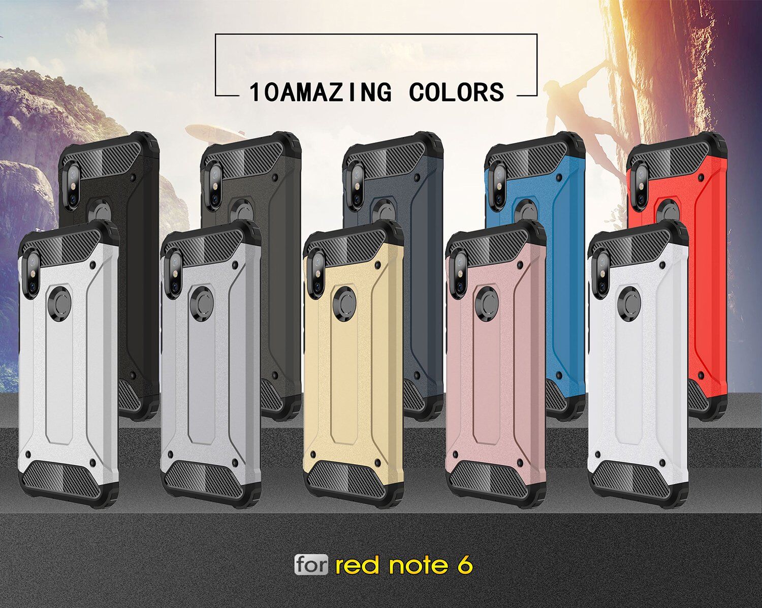 Super odolný kryt Armor pro Xiaomi Redmi Note 6 Pro - stříbrný