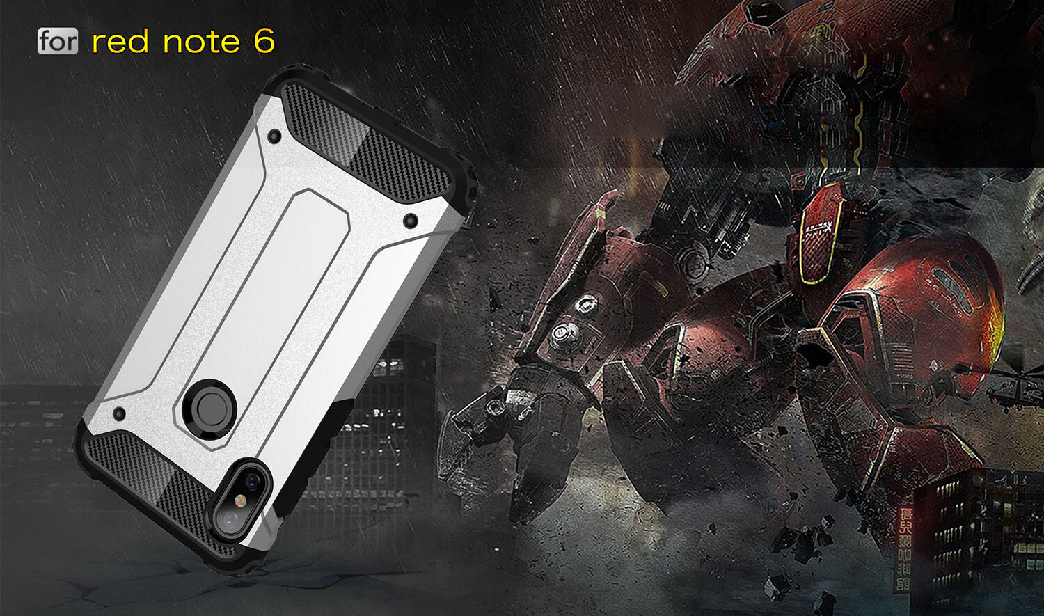Super odolný kryt Armor pro Xiaomi Redmi Note 6 Pro - stříbrný