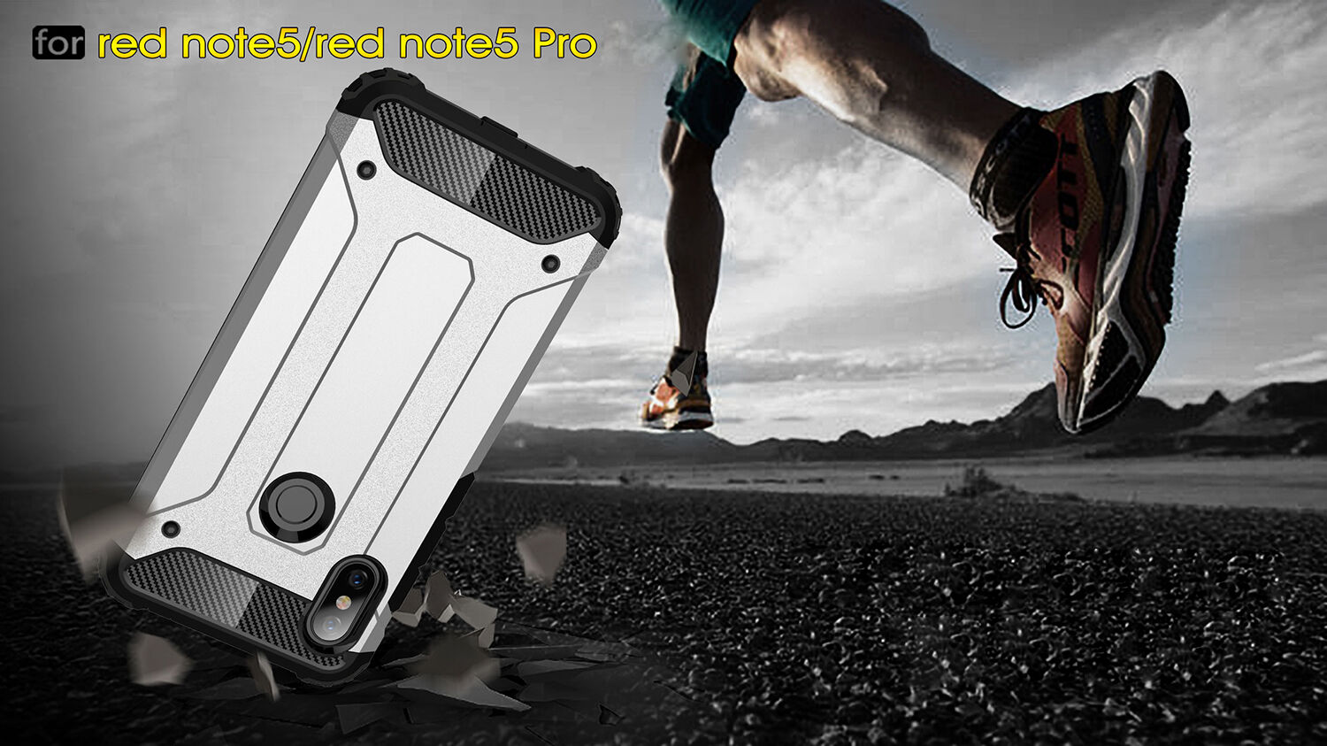 Super odolný kryt Armor pro Xiaomi Redmi Note 6 Pro - stříbrný