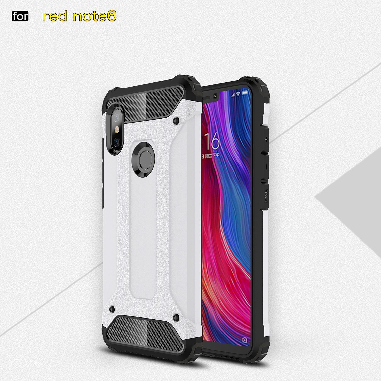 Super odolný kryt Armor pro Xiaomi Redmi Note 6 Pro - stříbrný
