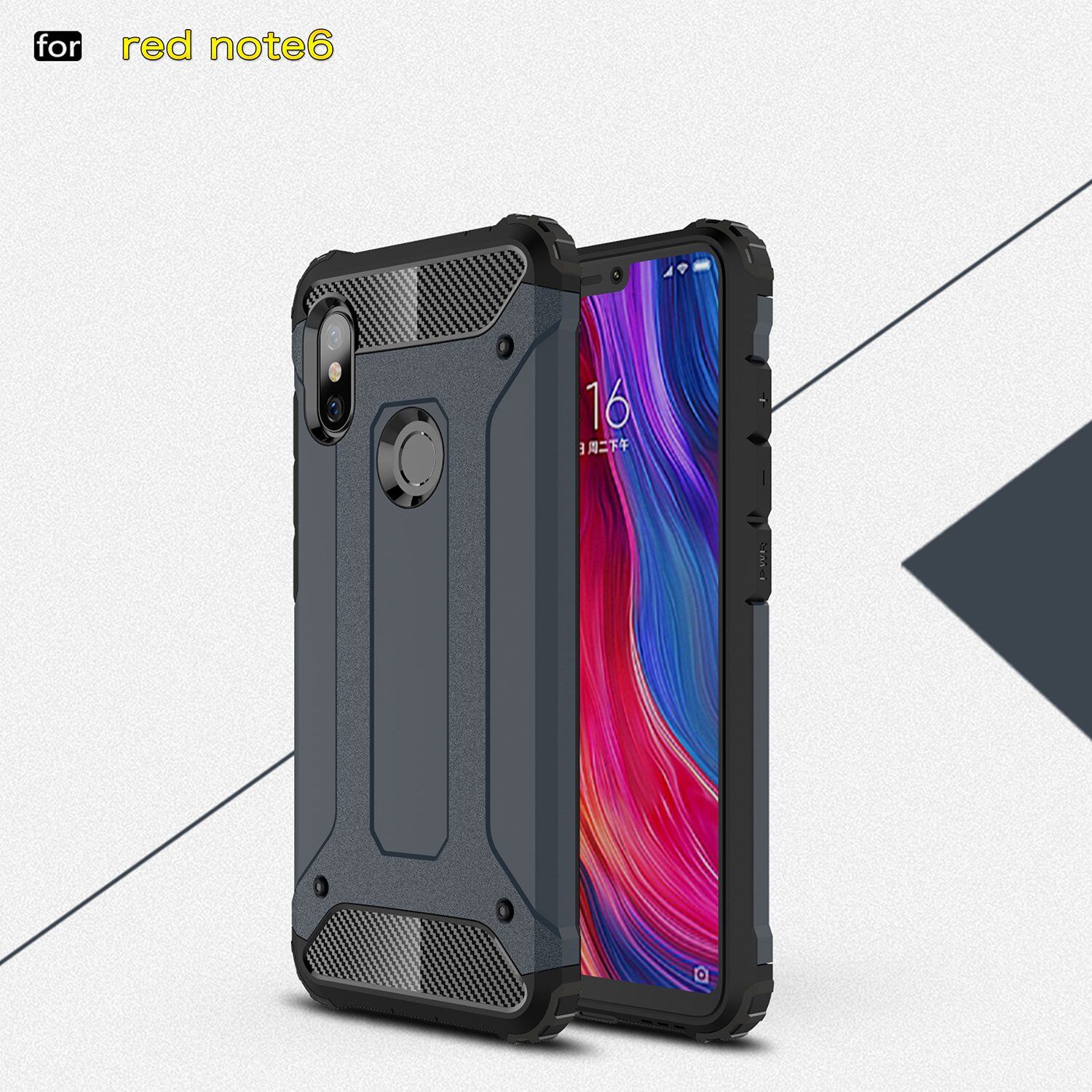 Super odolný kryt Armor pro Xiaomi Redmi Note 6 Pro - stříbrný