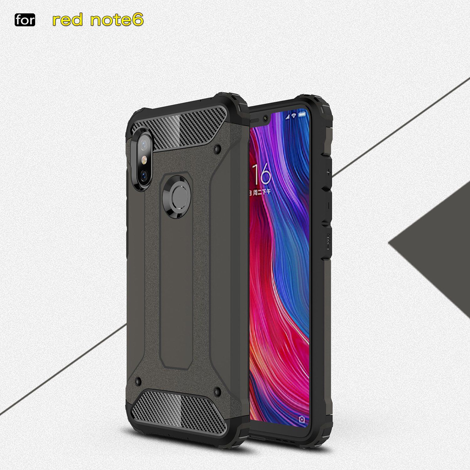 Super odolný kryt Armor pro Xiaomi Redmi Note 6 Pro - stříbrný
