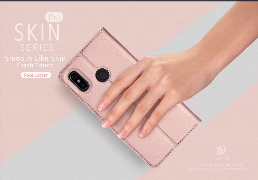 Dux Ducis ochranné kožené pouzdro pro Xiaomi Redmi Note 6 Pro - šedé