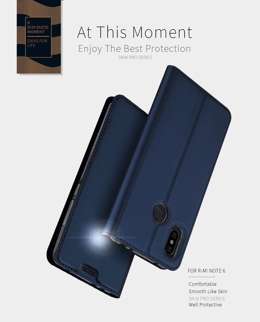 Dux Ducis ochranné kožené pouzdro pro Xiaomi Redmi Note 6 Pro - šedé