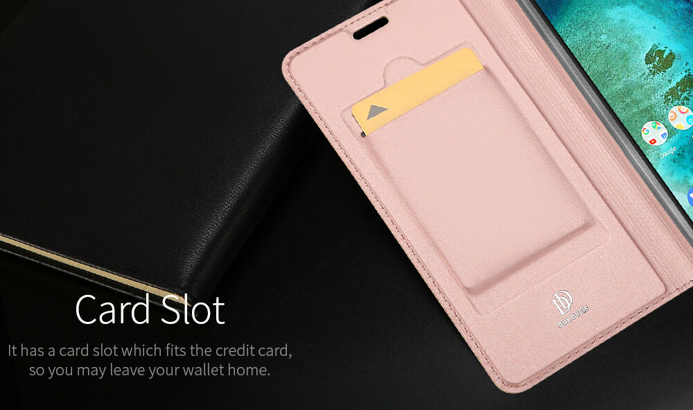 Dux Ducis ochranné kožené pouzdro pro Xiaomi Redmi Note 6 Pro - šedé