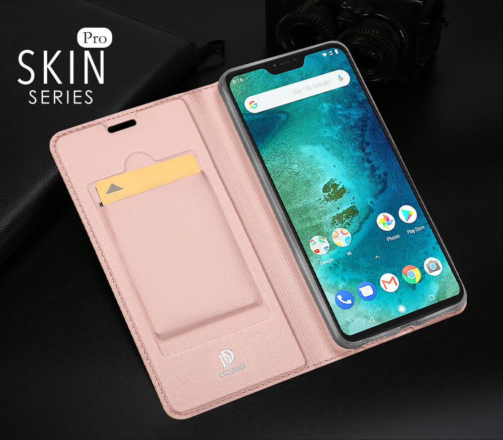 Dux Ducis ochranné kožené pouzdro pro Xiaomi Redmi Note 6 Pro - šedé