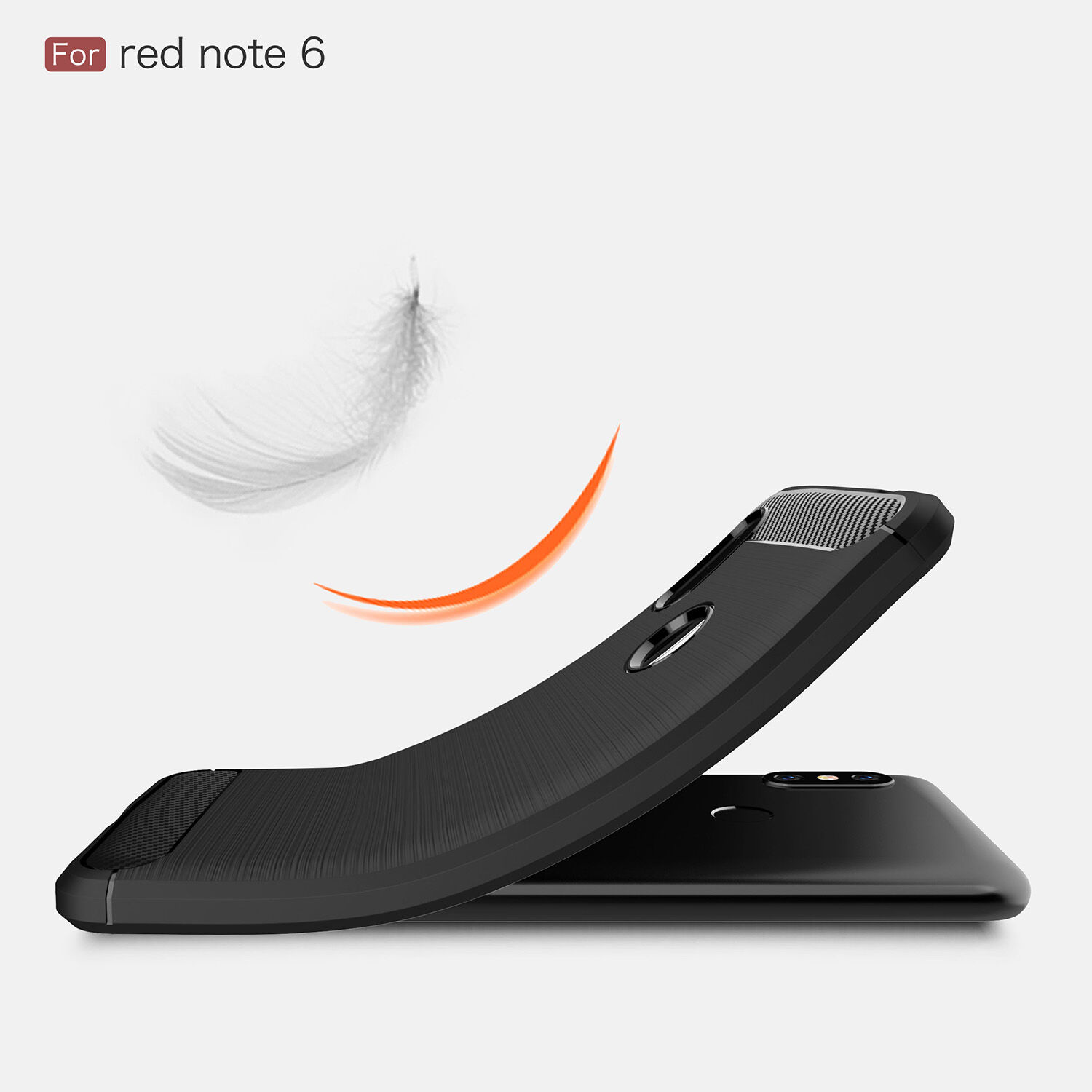 Ochranný kryt s broušenou texturou pro Xiaomi Redmi Note 6 Pro - černý