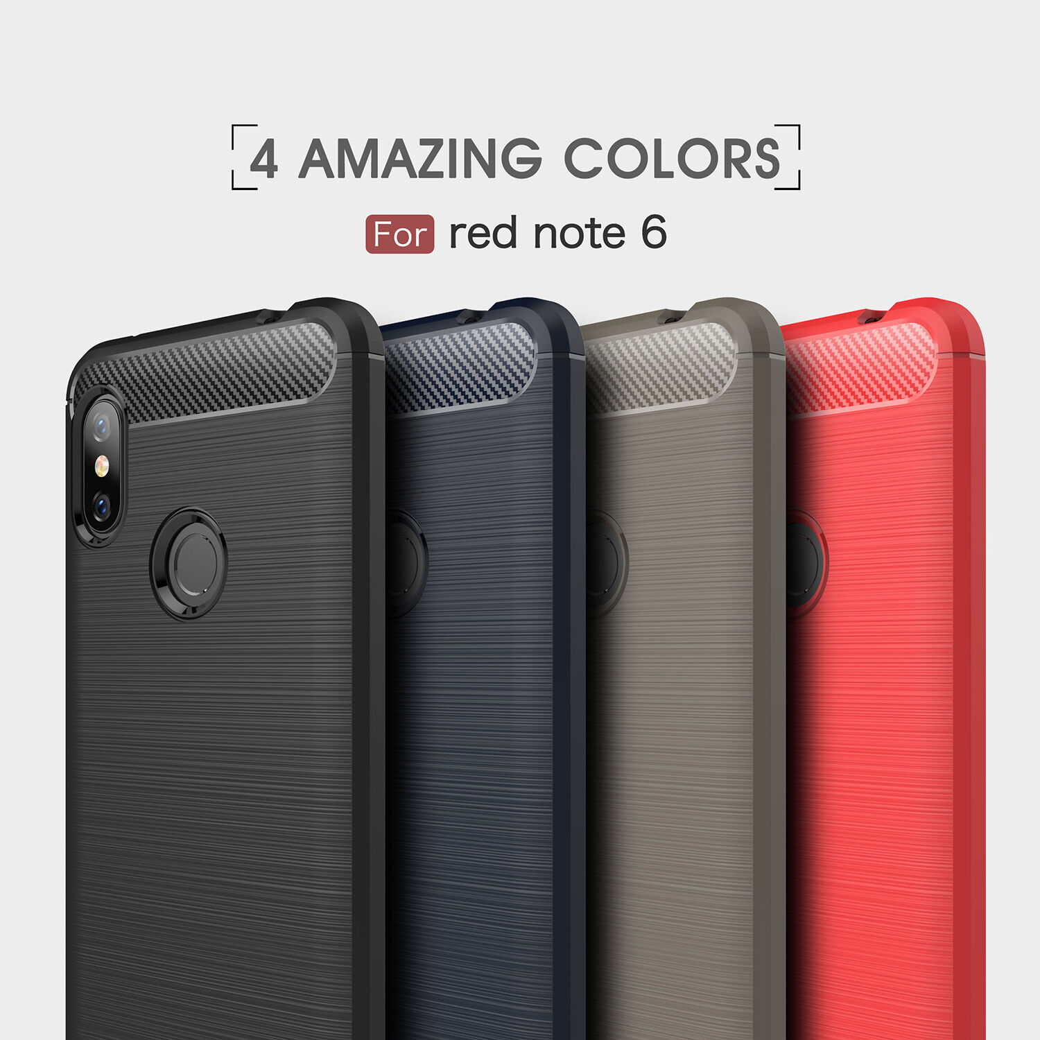 Ochranný kryt s broušenou texturou pro Xiaomi Redmi Note 6 Pro - černý