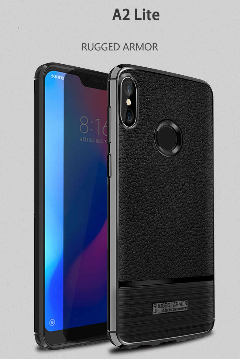 Kryt s broušenou a koženou texturou pro Xiaomi Mi A2 Lite / Redmi 6 Pro  - černý