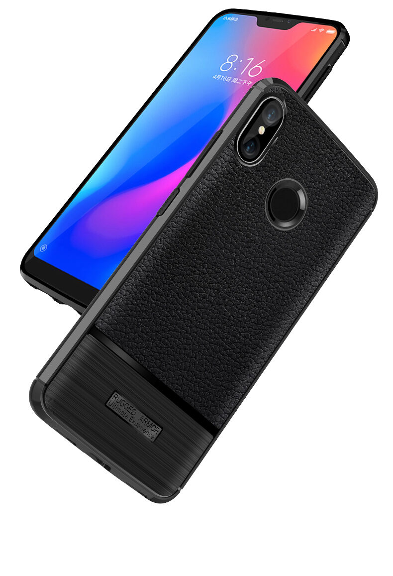 Kryt s broušenou a koženou texturou pro Xiaomi Mi A2 Lite / Redmi 6 Pro  - černý