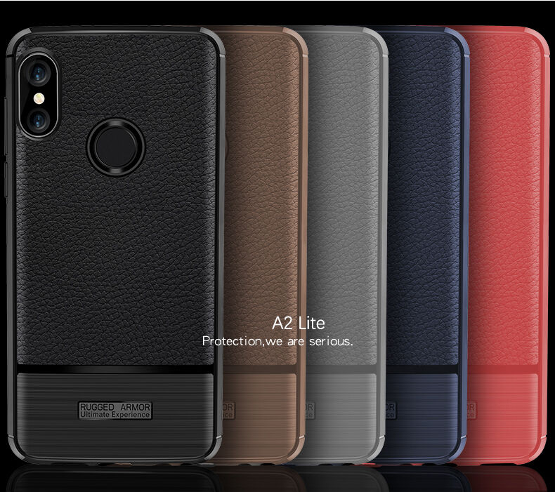 Kryt s broušenou a koženou texturou pro Xiaomi Mi A2 Lite / Redmi 6 Pro  - černý