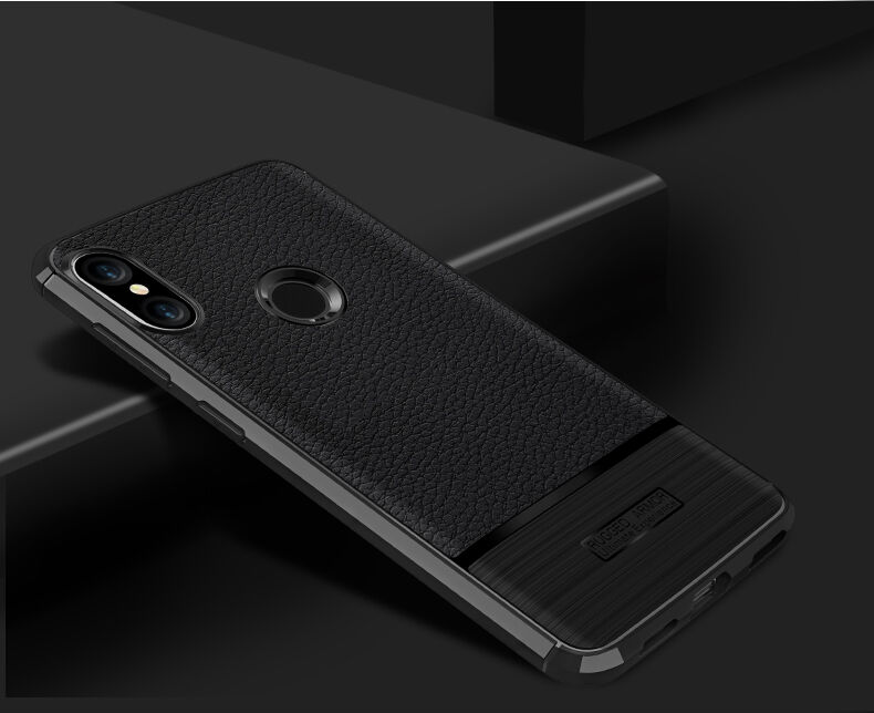 Kryt s broušenou a koženou texturou pro Xiaomi Mi A2 Lite / Redmi 6 Pro  - černý
