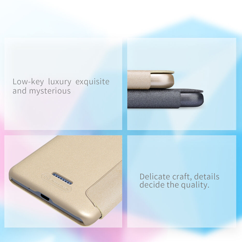 Nillkin ochranné kožené pouzdro s průhledem pro Xiaomi Redmi 6 - zlaté