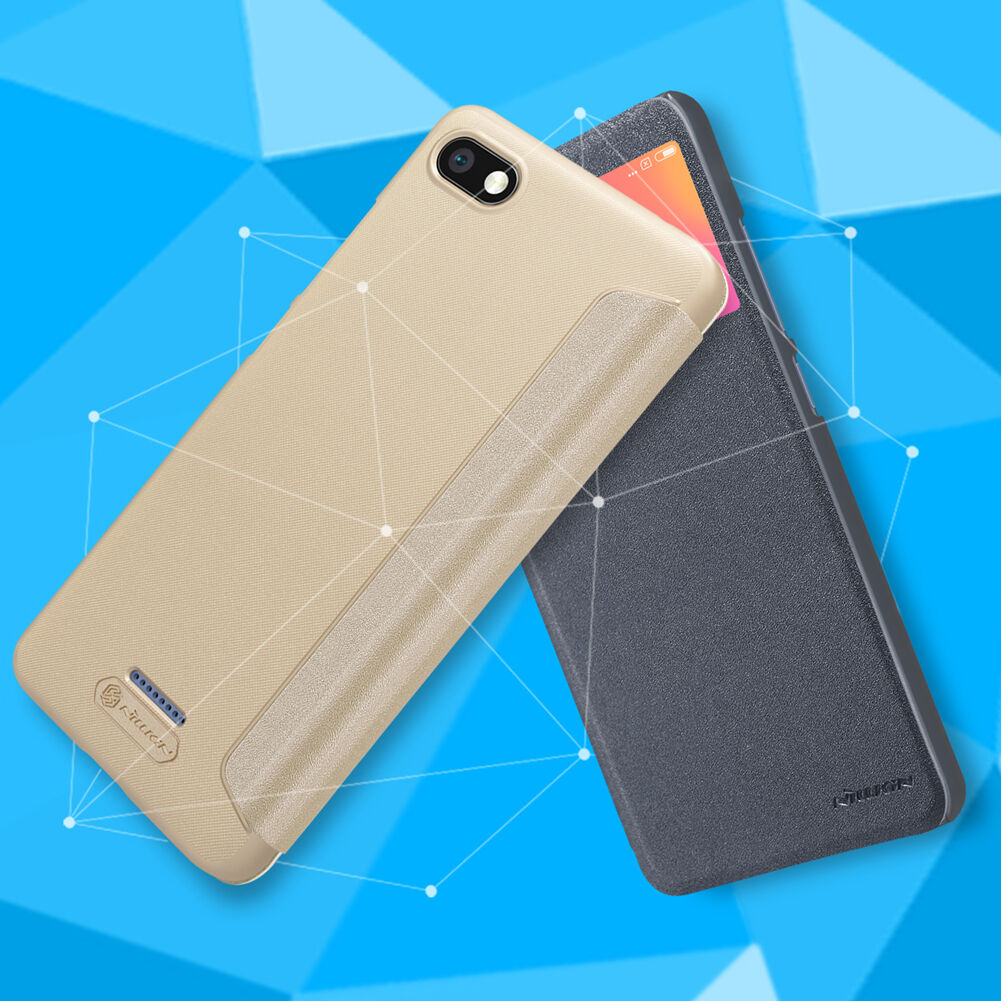 Nillkin ochranné kožené pouzdro s průhledem pro Xiaomi Redmi 6A - šedé
