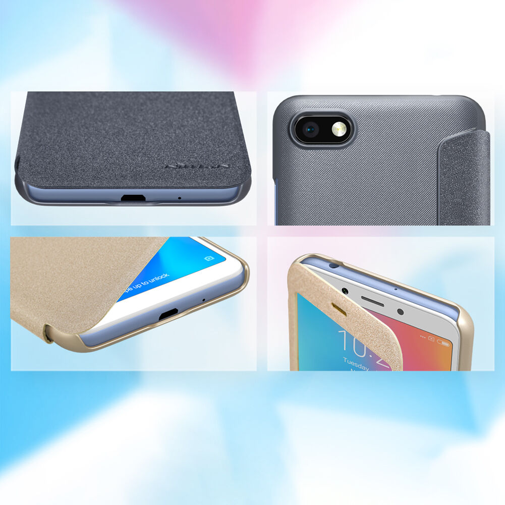 Nillkin ochranné kožené pouzdro s průhledem pro Xiaomi Redmi 6A - šedé