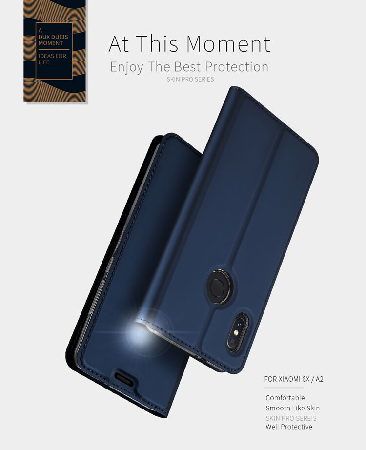 Dux Ducis ochranné kožené pouzdro pro Xiaomi Mi A2 - tmavě šedé
