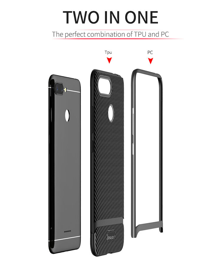 Ipaky kryt s texturou karbonových vláken pro Xiaomi Redmi 6 - modročerný