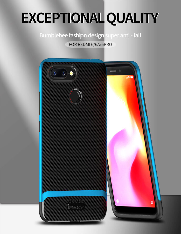 Ipaky kryt s texturou karbonových vláken pro Xiaomi Redmi 6 - černý