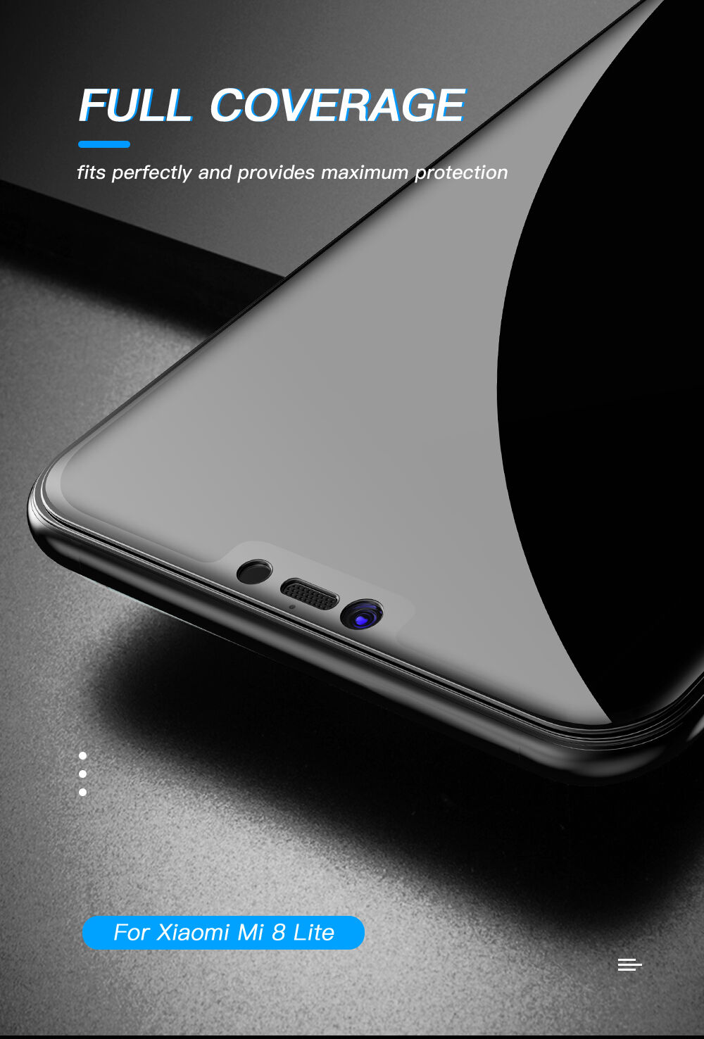Amorus Tvrzené sklo 3D pro Xiaomi Mi 8 Lite - černé