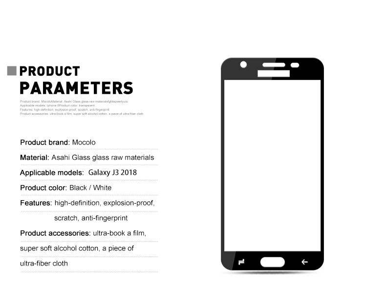Mocolo Tvrzené sklo 3D pro Samsung Galaxy J3 (2018) - černé