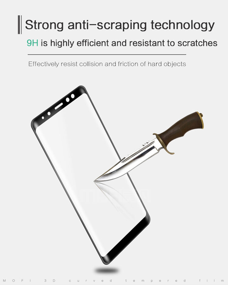 Mofi Tvrzené sklo 3D pro Samsung A8 Plus (2018) - černé