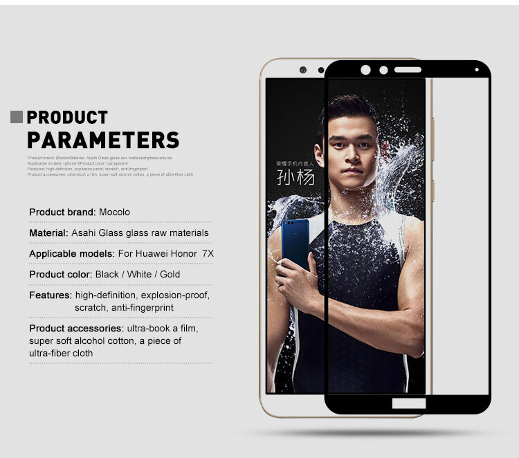 Mocolo Tvrzené sklo 3D pro Honor 7X  - bílé