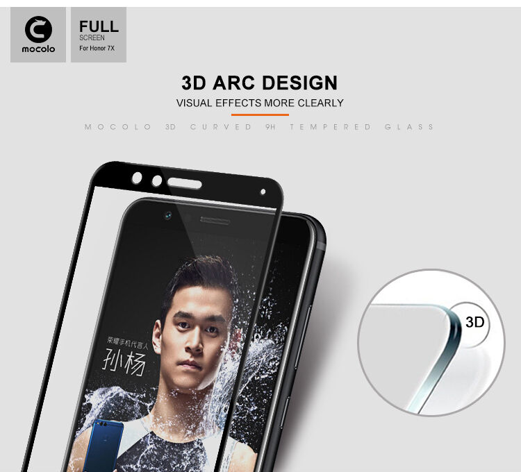 Mocolo Tvrzené sklo 3D pro Honor 7X  - bílé