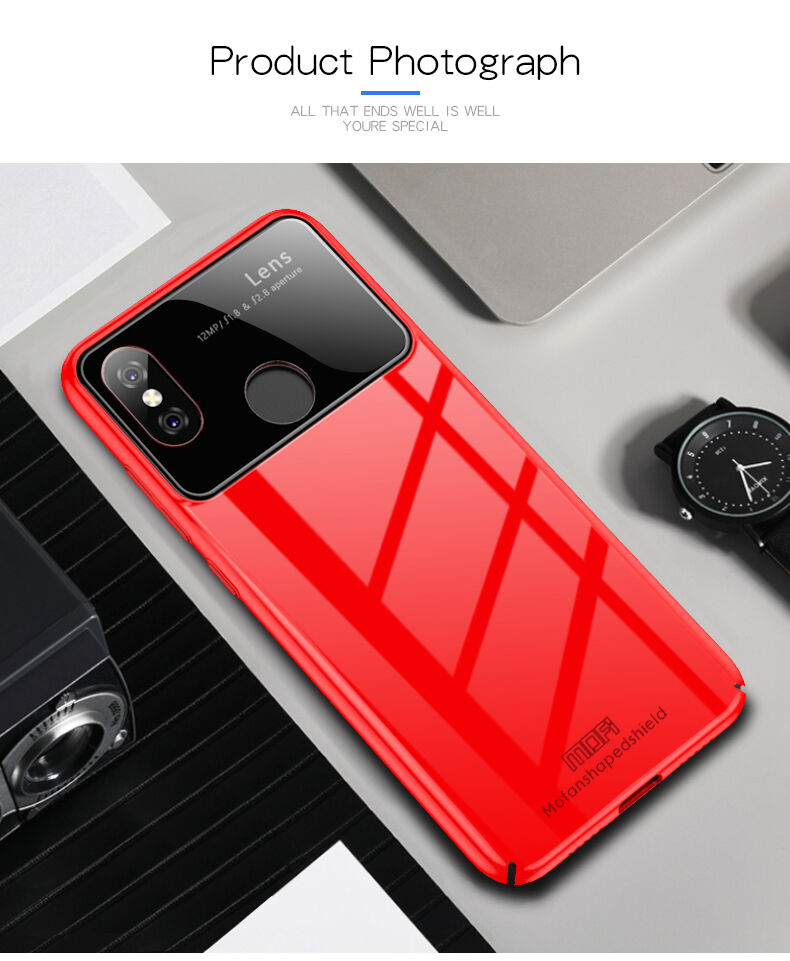 Mofi plastový kryt se sklem pro Xiaomi Mi 8 - žlutý