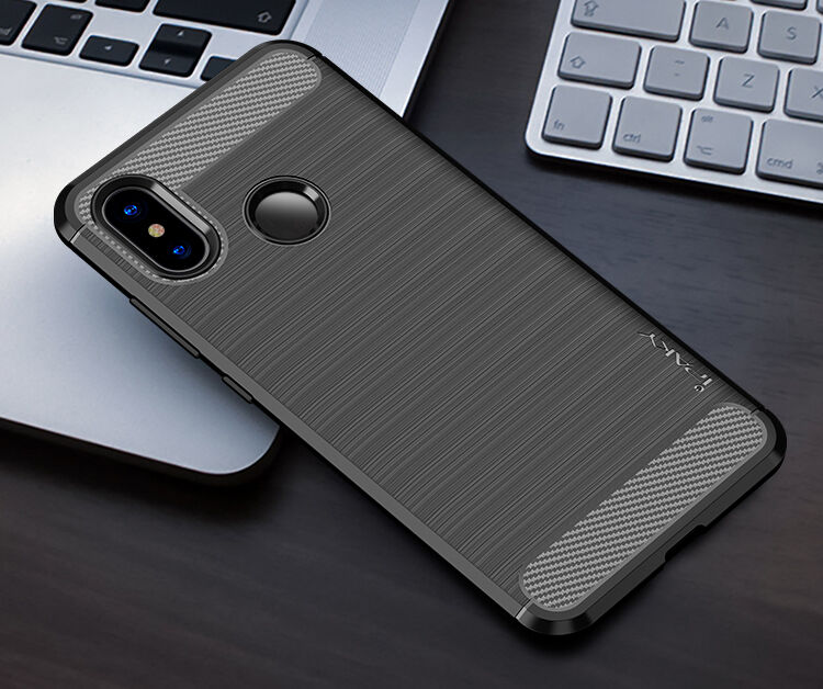 Ipaky plastový kryt s broušenou texturou pro Xiaomi Mi 8 - šedý