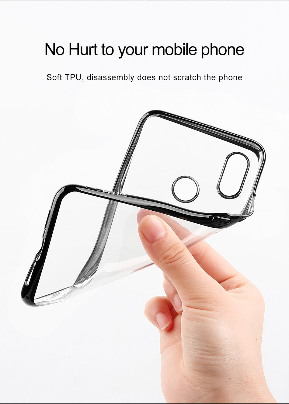 Baseus Shining čirý kryt s rámečkem pro Xiaomi Mi 8 - modrý