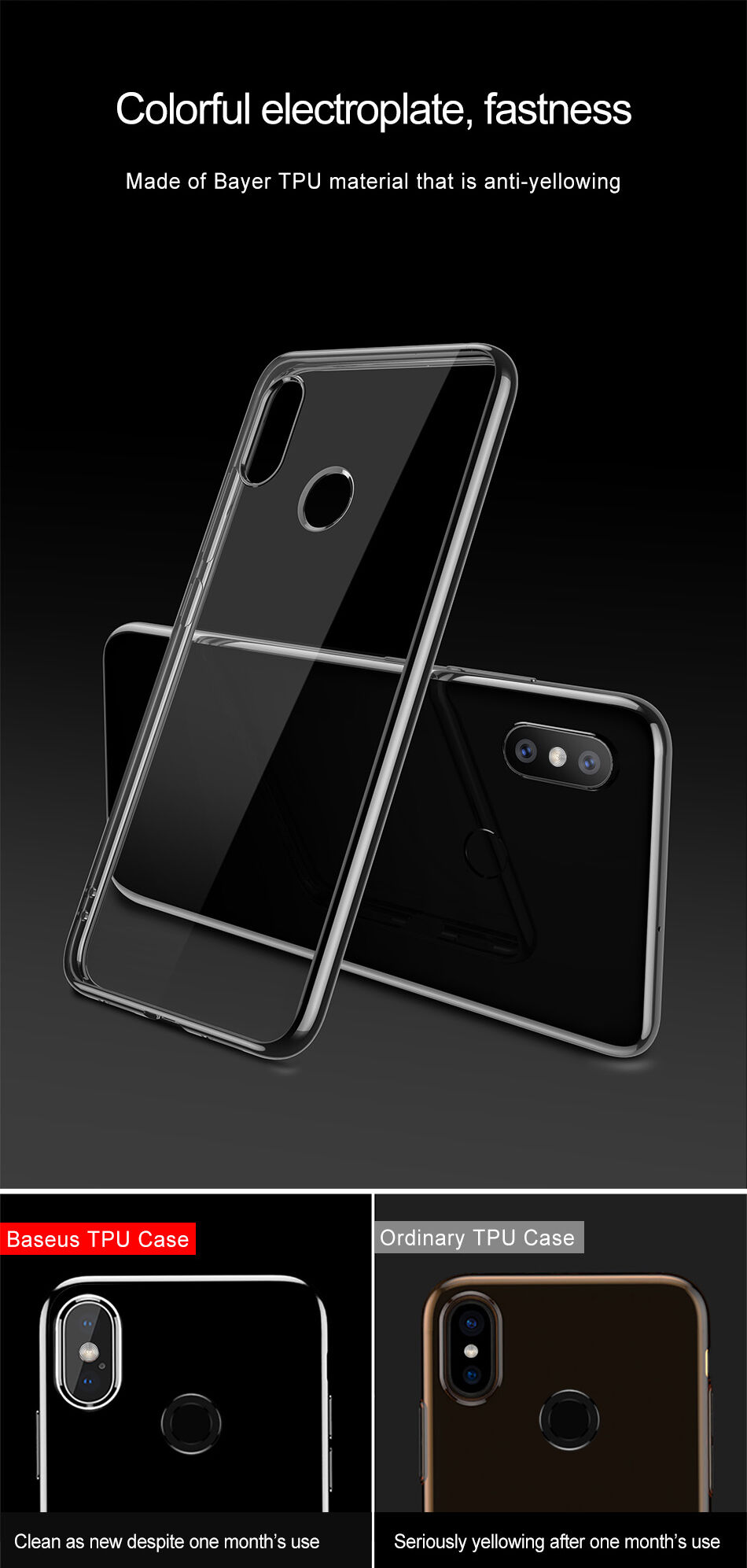 Baseus Shining čirý kryt s rámečkem pro Xiaomi Mi 8 - zlatý