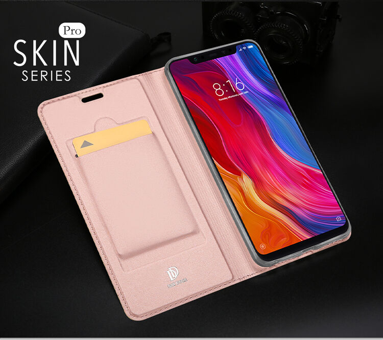 Dux Ducis Skin Pro kožené flipové pouzdro pro Xiaomi Mi 8 - modré
