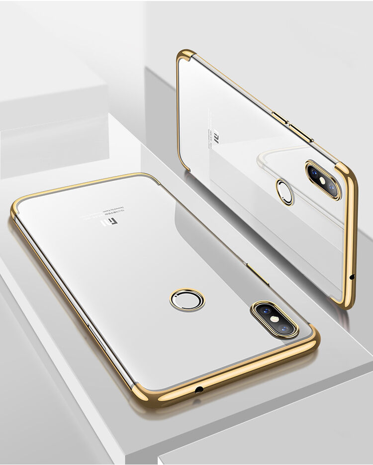 Cafele plastový kryt čirý s rámečkem pro Xiaomi Mi 8 - stříbrný