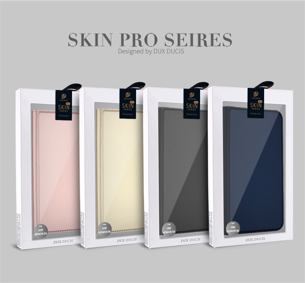 Dux Ducis Skin Pro kožené flipové pouzdro pro Honor 8X - tmavěmodré