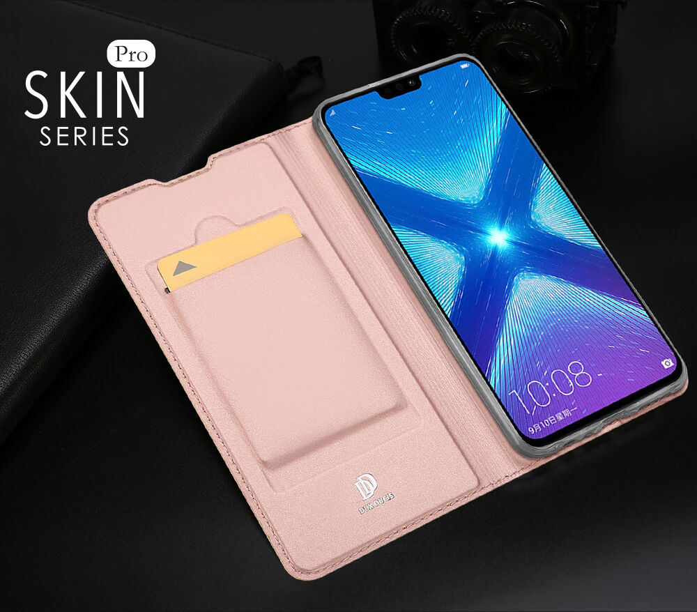 Dux Ducis Skin Pro kožené flipové pouzdro pro Honor 8X - zlaté