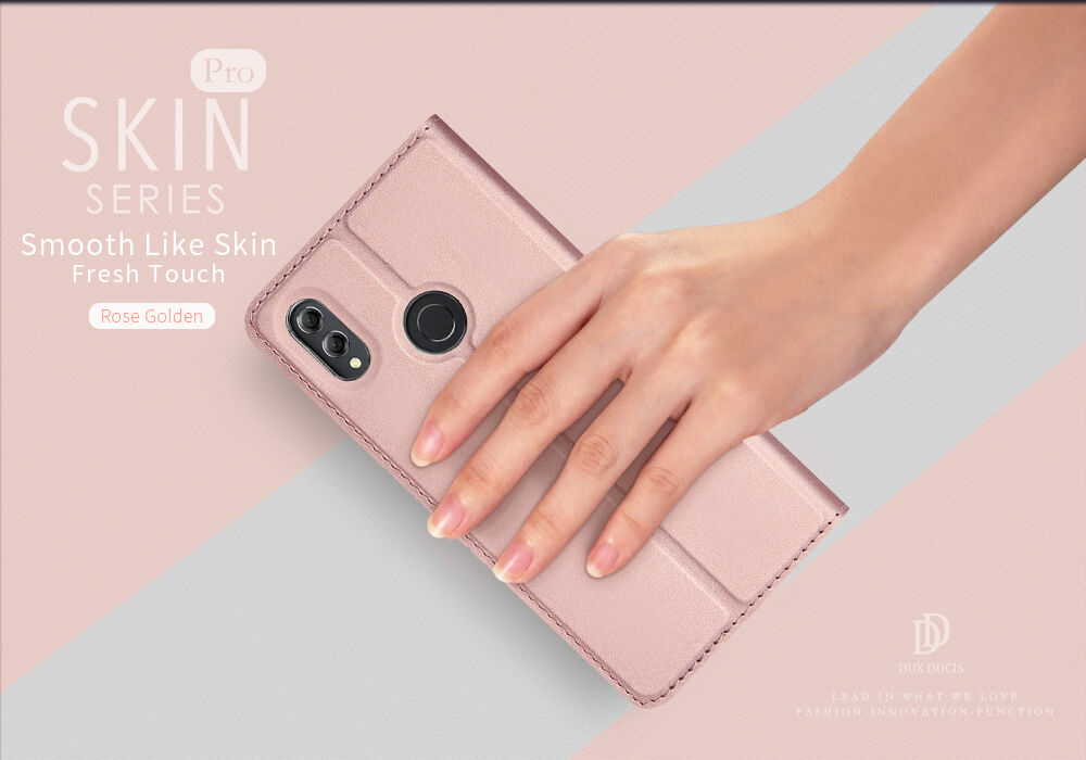 Dux Ducis Skin Pro kožené flipové pouzdro pro Honor 8X - růžovozlaté