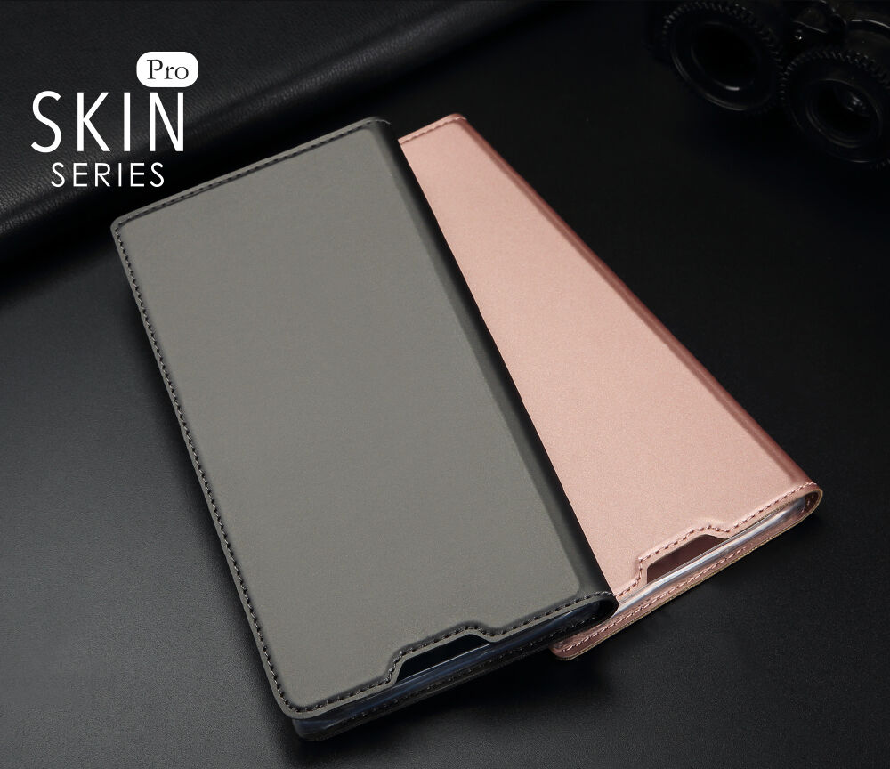Dux Ducis Skin Pro kožené flipové pouzdro pro Honor 8X - šedé