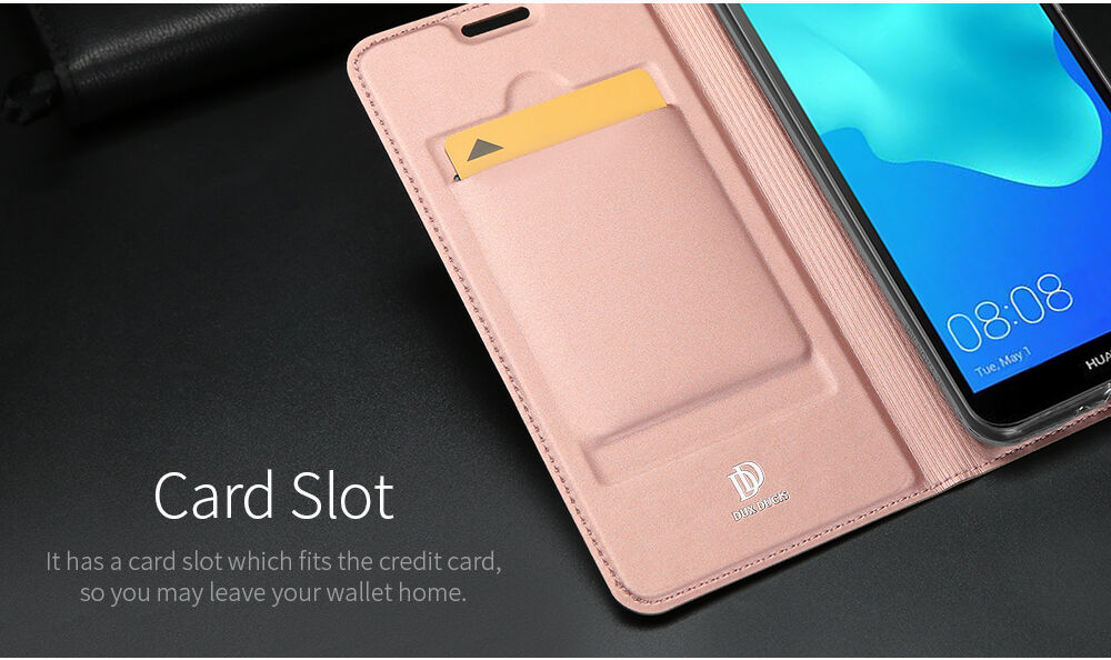 Dux Ducis Skin Pro kožené flipové pouzdro pro Honor 7S - růžovozlaté