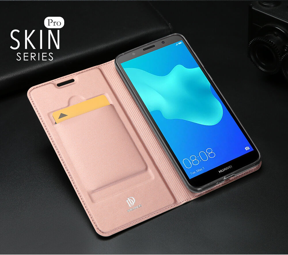 Dux Ducis Skin Pro kožené flipové pouzdro pro Honor 7S - růžovozlaté