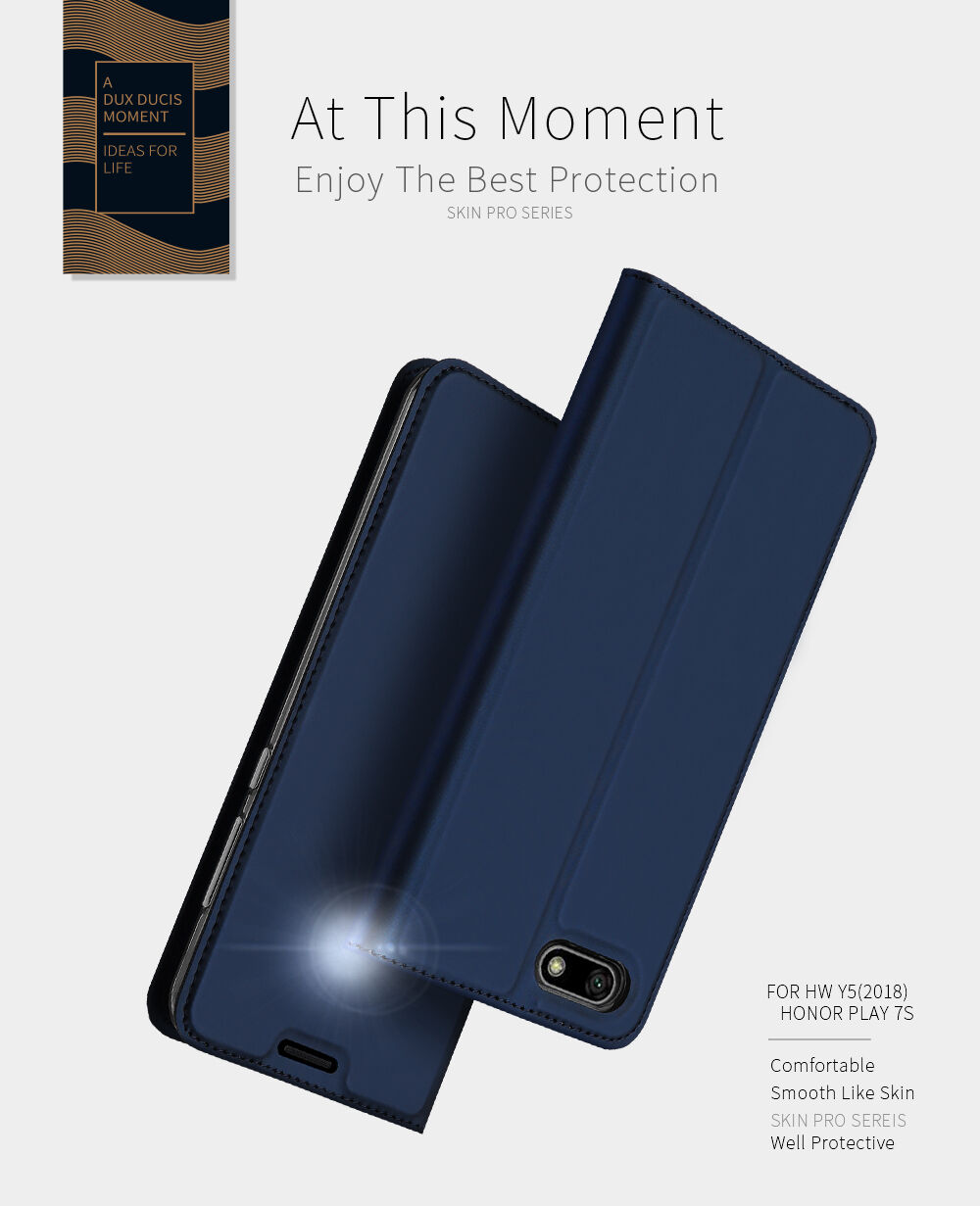 Dux Ducis Skin Pro kožené flipové pouzdro pro Honor 7S - šedé