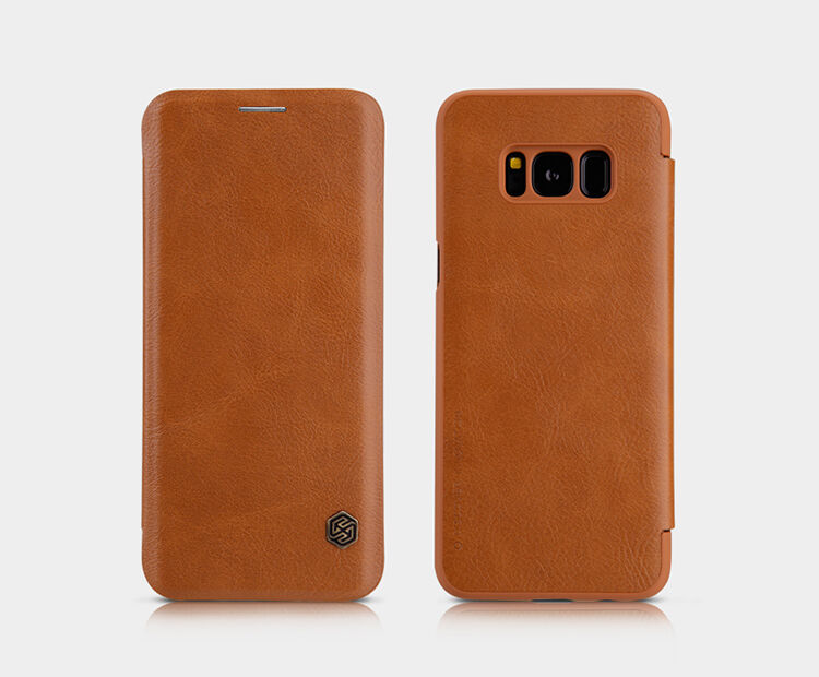 Nillkin Qin Kožené flipové pouzdro pro Samsung Galaxy S8 Plus - hnědé