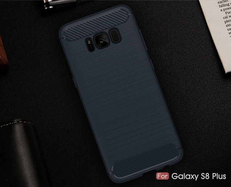 Plastový kryt s broušenou texturou pro Samsung Galaxy S8 Plus - tmavěmodrý
