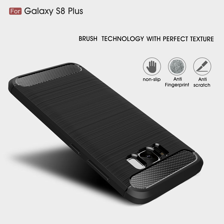 Plastový kryt s broušenou texturou pro Samsung Galaxy S8 Plus - černý