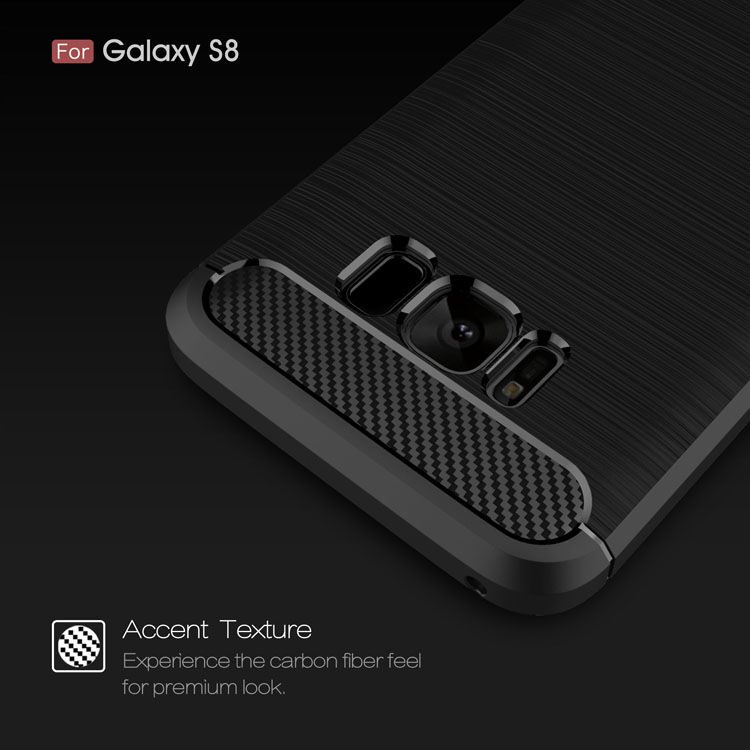 Plastový kryt s broušenou texturou pro Samsung Galaxy S8 - tmavěmodrý