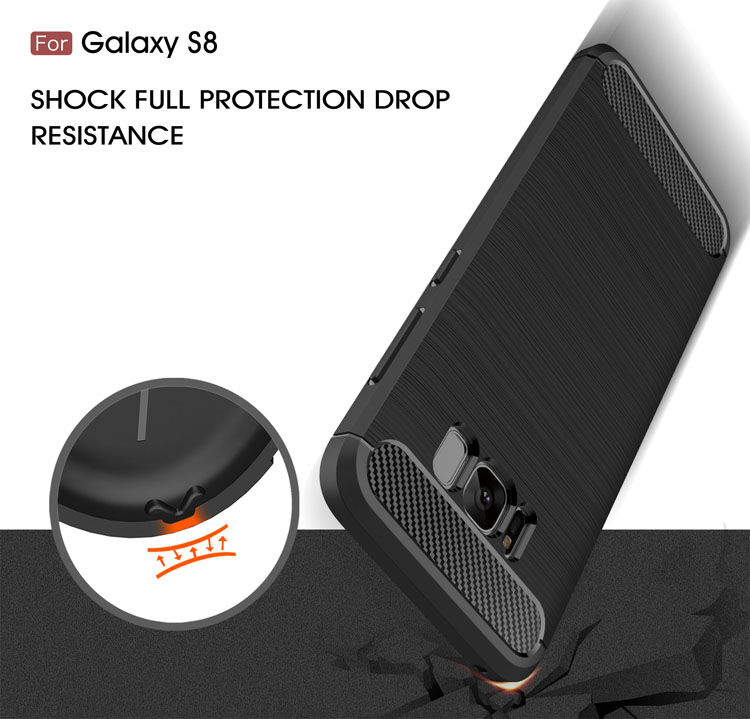 Plastový kryt s broušenou texturou pro Samsung Galaxy S8 - tmavěmodrý