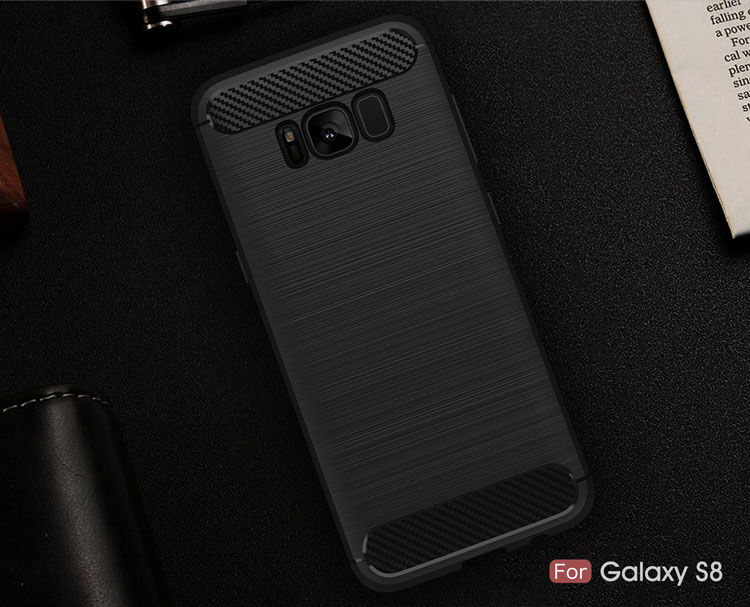 Plastový kryt s broušenou texturou pro Samsung Galaxy S8 - tmavěmodrý